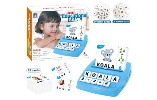 Edukacyjna Gra Słów 2w1 Dopasuj Literki, Nauka Jęz
