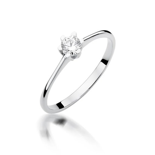 Pierścionek W-387 0,23ct brylanty białe złoto 585