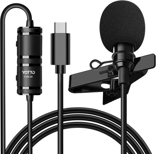 MIKROFON KRAWATOWY USB C WIELOKIERUNKOWY Z KLIPSEM