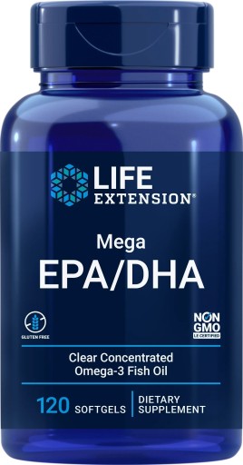 LIFE EXTENSION MEGA EPA/DHA 120k KWASY OMEGA 3