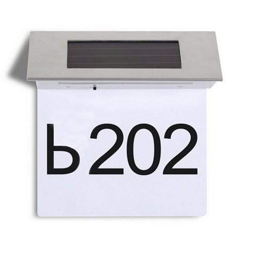 Solar Light Board Outdoor Sign House Number 2 Pcs