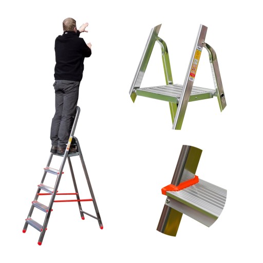 Drabina aluminiowa domowa ALVE Helper 1x4 stopnie