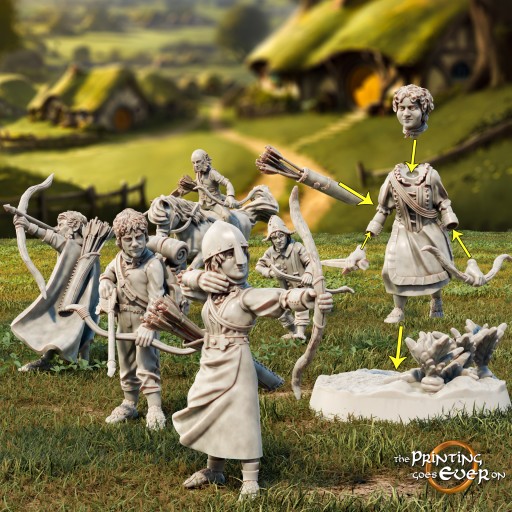 Modular Halfling Bowmen x6 The Printing Goes Ever