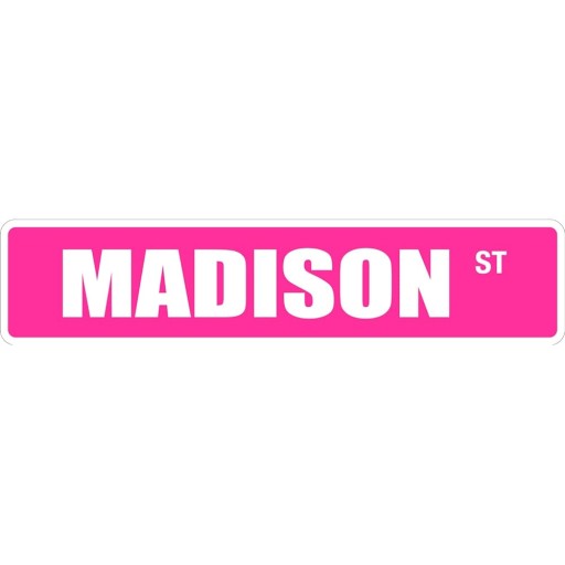 StickerPirate Madison 4 x 18 Novelty Metal Street Sign