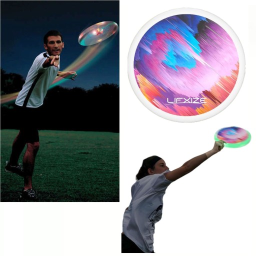 ŚWIECĄCY FRISBEE LED 3 KOLORY LATAJĄCY DYSK 400 GRAMÓW DO RZUCANIA frisbi