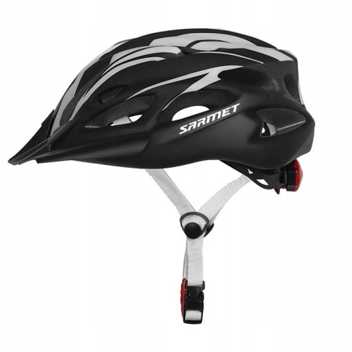 Kask Rowerowy męski damski z LED czarny M 54-62cm