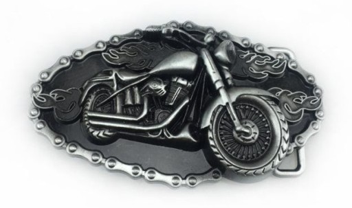 Motocykl chopper motor klamra zapinka do pasa stare srebro