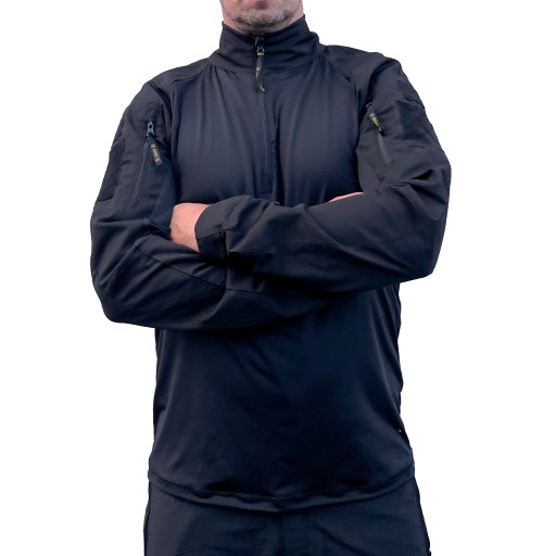 BLUZA CZARNA MĘSKA KOSZULKA COMBAT SHIRT STRAŻ POŻARNA OCHRONA RATOWNIK