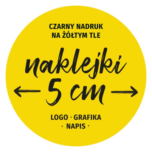 Naklejki TWÓJ NADRUK Logo Projekt fi50mm Żółte 500
