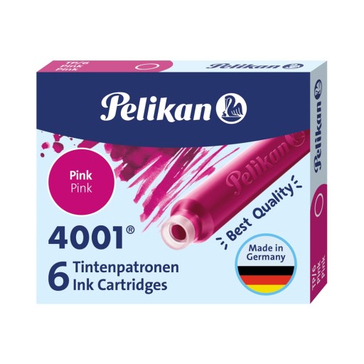NABOJE PELIKAN DO PIÓR KRÓTKIE TP/6 6szt RÓŻOWE
