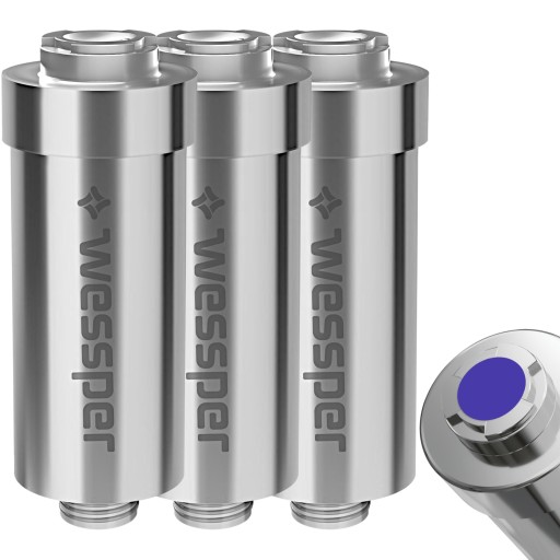 3x Filtr wody prysznicowy srebrny Wessper AquaShower Silver KDF