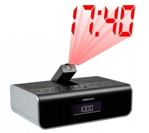 RADIO DAB+FM ZEGAR Z PROJEKTOREM GODZINY NA ŚCIANĘ