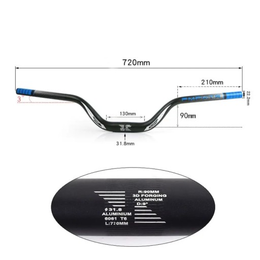 Aluminium Alloy Mountain Bike Handlebar New Extra Long Lightweight Downhill