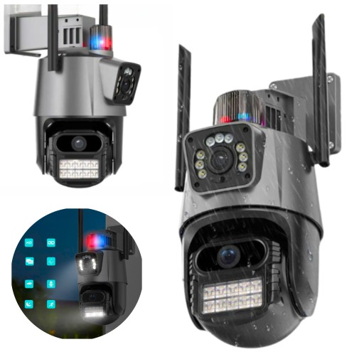 NOWOCZESNA KAMERA ALARM ZEWNĘTRZNA 8MP WIFI 3w1