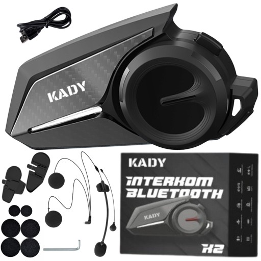 INTERKOM MOTOCYKLOWY KADY K2 BLUETOOTH + DO 6MOTO +MUSIC SHARING +LEKTOR PL