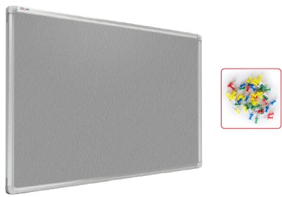 Tablica tekstylna 180x120 cm SZARA rama aluminiowa