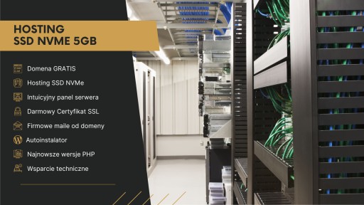 SZYBKI HOSTING SSD NVME 5GB serwer strony www + DOMENA + SSL