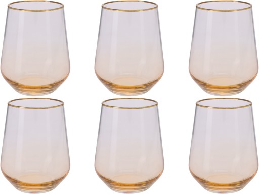 SZKLANKA Gold do Herbaty Kawy Napojów 425 ml ZŁOTA 6 szt DLA MAMY, TATY