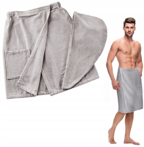 KILT RĘCZNIK KĄPIELOWY + TURBAN NA GŁOWĘ MĘSKI MEN DO SAUNY SPA BASEN