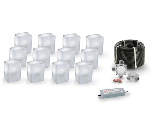 12x Świecąca Kostka Brukowa LED Nostalit 9x12 BZ