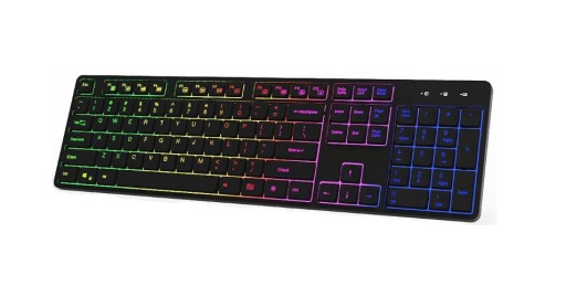 KLAWIATURA PRZEWODOWA PODŚWIETLANA RGB LED USB DE
