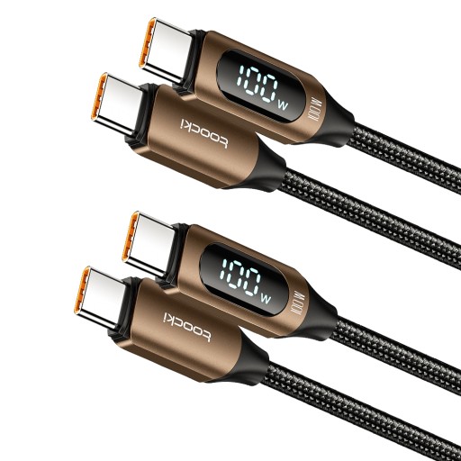 Kabel Toocki 100W USB Typ C - Kabel USB Typ C 1m Z Wyświetlaczem 1+1