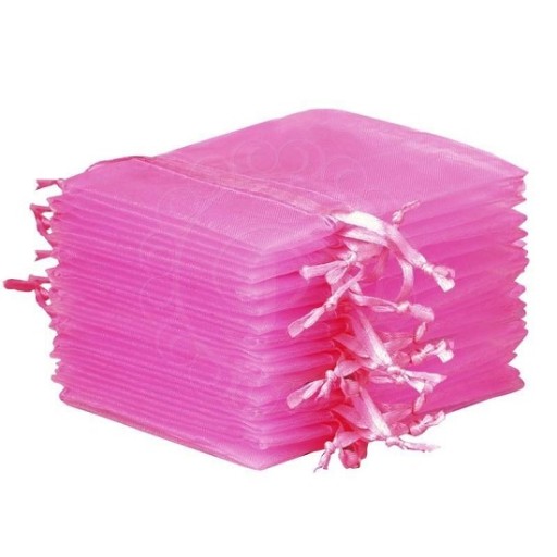 WORECZKI ORGANZA 9X12 CIEMNORÓŻOWE 100 SZT