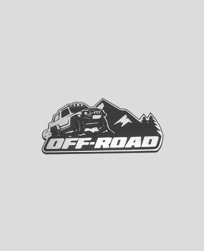 OFF ROAD naklejka emblemat 90 x 45 mm * SREBRNA