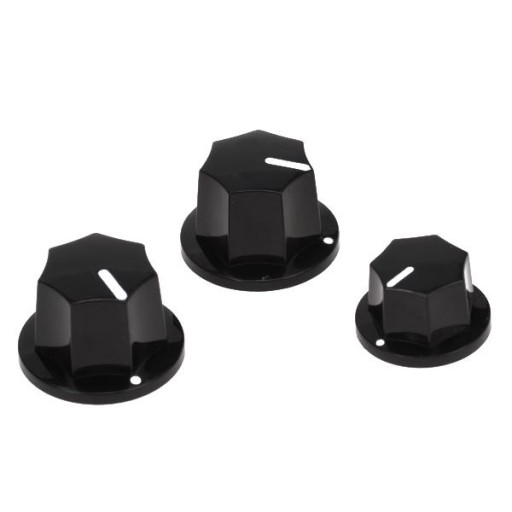 3 PCS Black vintage Volume skirted Knobs