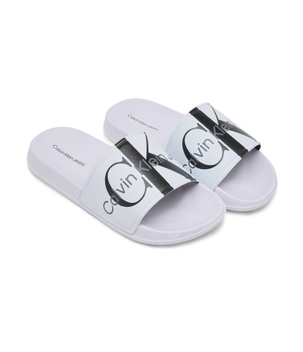 Calvin Klein Klapki Sportowe Basenowe Wygodne Białe V3X0-1172100 r. 32