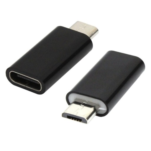 Adapter przejściówka USB TYP C - micro USB czarny Typu USBC Mikro