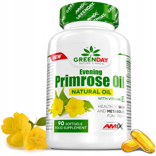 EVENING PRIMROSE OIL TŁOCZONY NA ZIMNO Amix Olej z wiesiołka kapsułki 90szt
