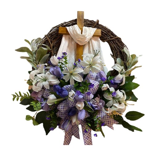 Duży wianek wielkanocny na drzwi wejściowe, 40 cm