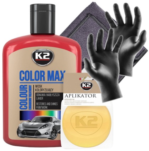 K2 COLOR MAX 200ML CZERWONY WOSK KOLORYZUJĄCY ReMA