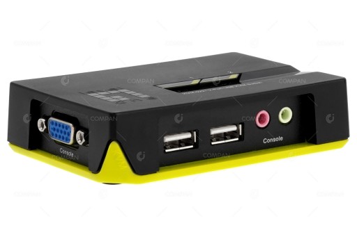 KVM-0221 LEVEL ONE 2 PORT USB KVM SWITCH WITH AUDIO AND CABLES -