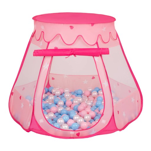 Namiot Zamek DLA DZIECI z piłeczkami 200 szt SELONIS NZ-100X-05-PINK