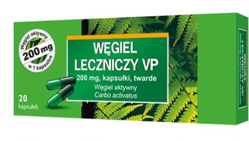 Węgiel leczniczy VP 200mg, 20 kapsułek