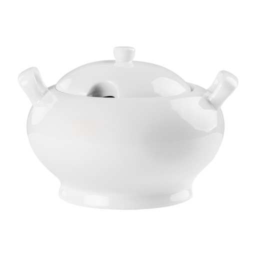 WAZA BIAŁA PORCELANOWA 2,5L STOŁOWA DO ZUPY ROSOŁU OBIADOWA Z POKRYWĄ