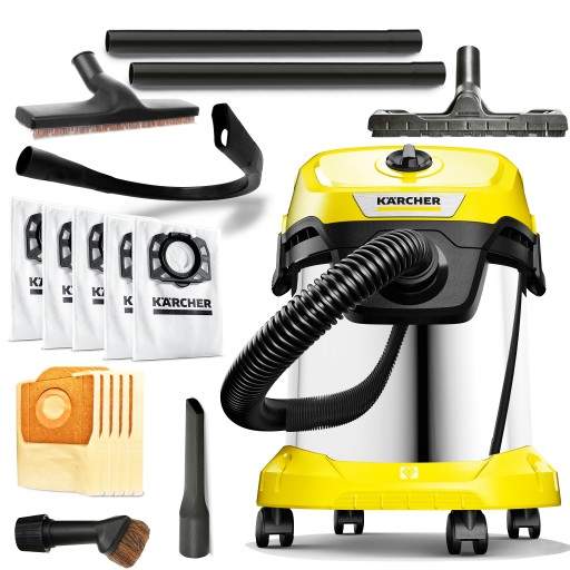 KARCHER WD 3 PREMIUM MV ODKURZACZ PRZEMYSŁOWY STALOWY ZBIORNIK MOKRO SUCHO