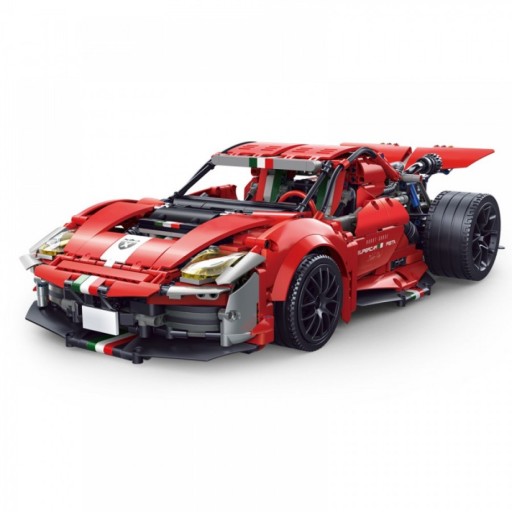 SAMOCHÓD SUPERCAR Z KLCKÓW DLA DZIECKA FERRARI Z KLOCKÓW DO ZŁOŻENIA +6