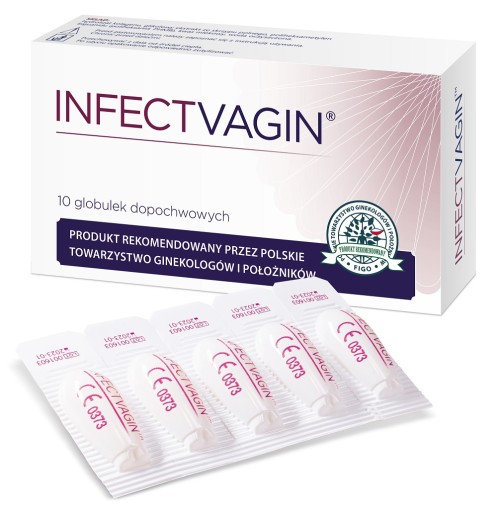 INFECTVAGIN 10 globulek Dopochwowych na Infekcje i Stany Zapalne