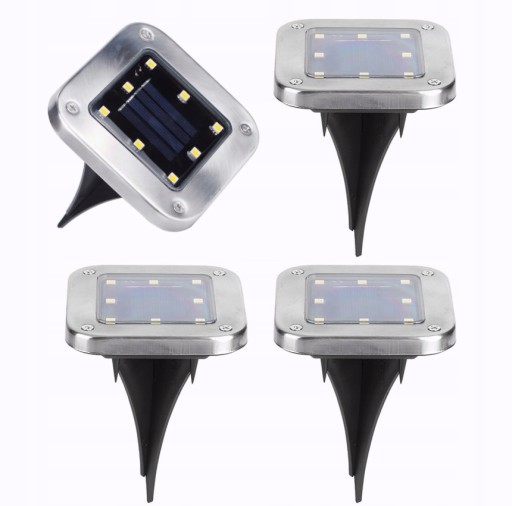 LAMPKI SOLARNE GRUNTOWE OGRODOWE DISK LIGHT 4SZT