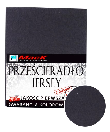 PRZEŚCIERADŁO JERSEY Z GUMKĄ 140X200 ciemny szary