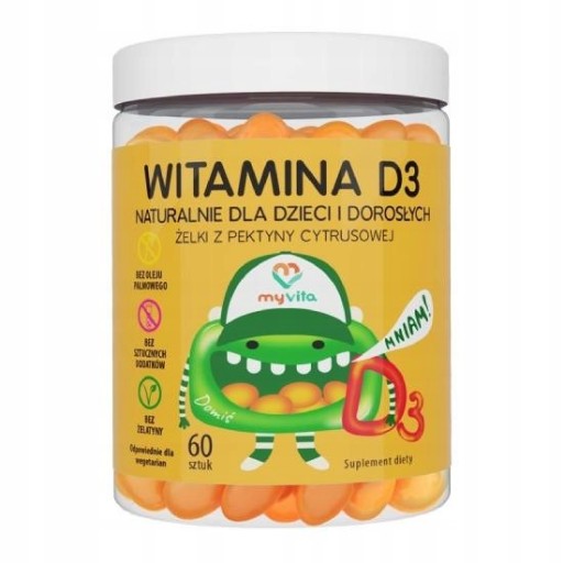 MYVITA Witamina D3 żelki dla dzieci 60 szt.