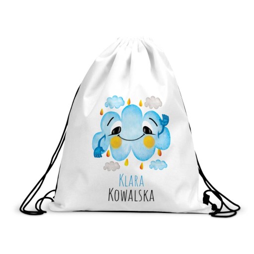 Worek Plecak Do Przedszkola Na Buty Imię CHMURKA