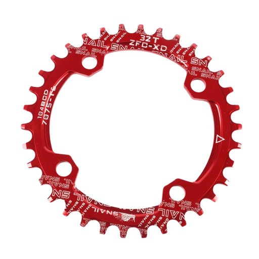 Bike Chainring 104 BCD Single Speed Chain Red 32T