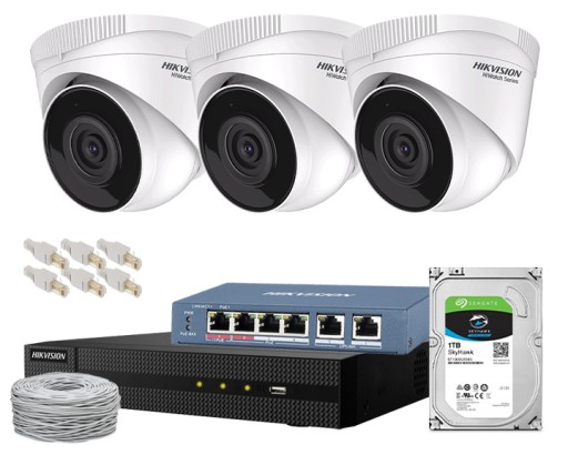 MONITORING DO DOMU ZESTAW HIKVISION 3 KAMERY IP IR