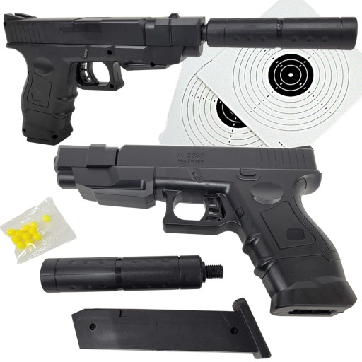Glock 18 POLICYJNY PISTOLET NA KULKI, +2 tarcze
