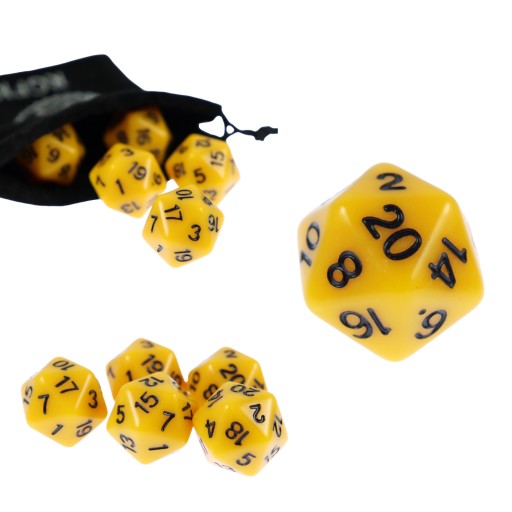 KOSTKA RPG ŻÓŁTA KOŚĆ DWUDZIESTOŚCIENNA K20