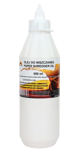 OLEJ DO NISZCZAREK BIURA PAPER SHREDDER OIL KONSERWACJA NOŻY TNĄCYCH 500ml